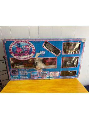 Vintage Christmas Magic Express Remote Control Train Set With Animated Cars & Ho